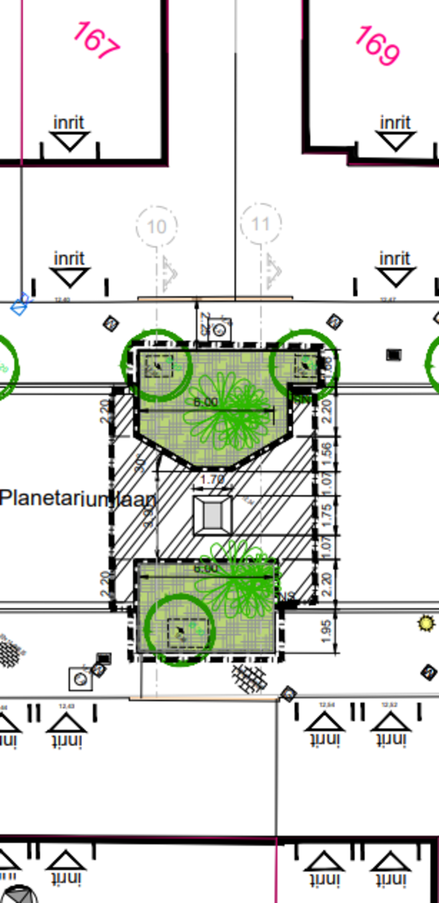 Planetariumlaan: locatie verkeersremmer tussen huisnummers 167 en 169.